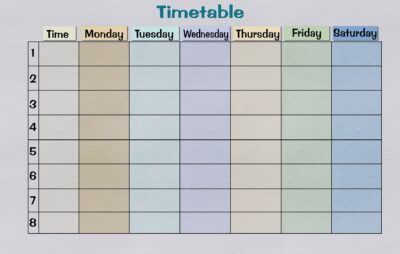 timetable, paper, print template